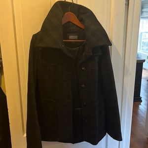 Mackage Wool Plaid Bell Sleeve Peacoat Jacket